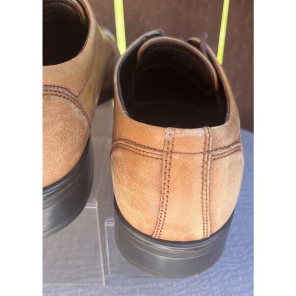 Men\'s Ecco Brown Leather Cap Toe Oxfords Dress/Business Shoes Size 9-9.5 EU 43
